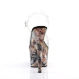 Guld 18 cm ADORE-708SP Hologram plateau high heels sko