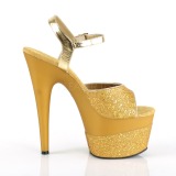 Guld 18 cm ADORE-709-2G glitter plateau sandaler sko