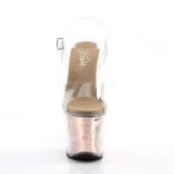Guld 18 cm RADIANT-708BHG Hologram plateau high heels sko