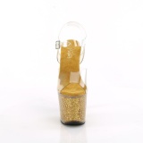 Guld 20 cm LOVESICK-708SG glitter plateau sandaler sko