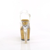 Guld 20 cm LOVESICK-708SG glitter plateau sandaler sko