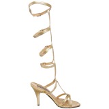 Guld 8 cm ROMAN-10 knhje gladiator sandaler til damer