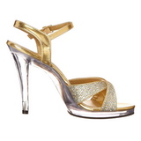 Guld Glitter 12 cm FLAIR-419G High Heels Sko til Mnd