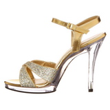Guld Glitter 12 cm FLAIR-419G højhælet sko til kvinder