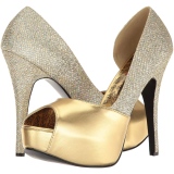 Guld Glitter 14,5 cm Burlesque TEEZE-41W pumps brede fødder til mænd