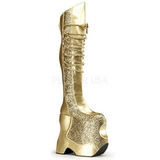 Guld Glitter 22 cm FABULOUS-3035 Overknee Støvler til Drag Queen