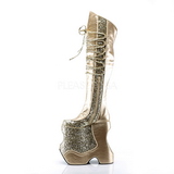 Guld Glitter 22 cm FABULOUS-3035 Overknee Støvler til Drag Queen