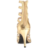 Guld Kunstlæder 10 cm DREAM-438 store størrelser ankelstøvler dame