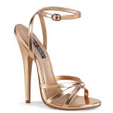 Guld Rosa 15 cm Devious DOMINA-108 højhælede sandaler til kvinder