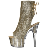 Guld glitter 18 cm ADORE-1018G ankelstøvler damer med plateausål