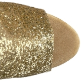 Guld glitter 18 cm ADORE-1018G ankelstøvler damer med plateausål