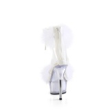 Hvid 15 cm DELIGHT-624F pole dance hjhlede sandaler med fjer