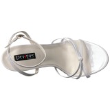 Hvid 15 cm Devious DOMINA-108 hjhlede sandaler til kvinder
