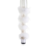 Hvid 18 cm ADORE-728F pole dance h�jh�lede sandaler med fjer