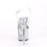 Hvid 18 cm FLASH-708SCH poledance sandaler med LED p�re plateau