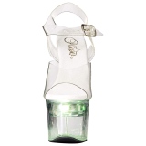 Hvid 18 cm FLASHDANCE-708 stripper sandaler poledance sko LED pre