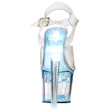 Hvid 18 cm FLASHDANCE-708 stripper sandaler poledance sko LED pre
