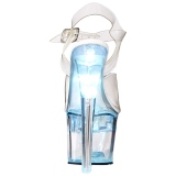 Hvid 18 cm FLASHDANCE-708 stripper sandaler poledance sko LED p�re
