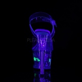 Hvid 18 cm MOON-708RSS Neon plateau high heels sko