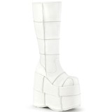 Hvid 18 cm STACK-301 demonia støvler - unisex cyberpunk støvler