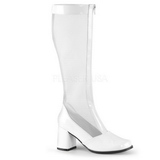 Hvid 7,5 cm GOGO-307 grid støvler til damer med høj hæl