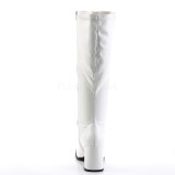 Hvid Kunstlæder 7,5 cm GOGO-300WC damestøvler til brede lægge