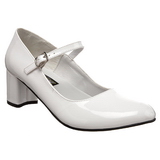 Hvid Lak 5 cm SCHOOLGIRL-50 klassisk pumps sko til damer