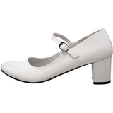 Hvid Lak 5 cm SCHOOLGIRL-50 klassisk pumps sko til damer