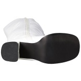 Hvid Lak 8 cm GOGO-3000 overknee st�vler med h�l til M�nd