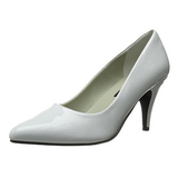 Hvid Lakeret 7,5 cm PUMP-420 klassisk pumps sko til damer