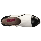 Hvid Laklder 13,5 cm CHLOE-11 store strrelser pumps sko