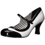 Hvid Lakl�der 7,5 cm JENNA-06 store st�rrelser pumps sko