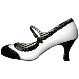 Hvid Lakl�der 7,5 cm JENNA-06 store st�rrelser pumps sko