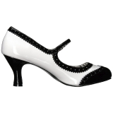 Hvid Lakl�der 7,5 cm JENNA-06 store st�rrelser pumps sko