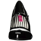 Hvid Lakl�der 7,5 cm JENNA-06 store st�rrelser pumps sko