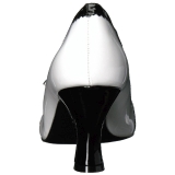 Hvid Laklder 7,5 cm JENNA-06 store strrelser pumps sko