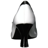 Hvid Lakl�der 7,5 cm JENNA-06 store st�rrelser pumps sko
