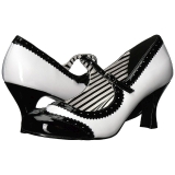 Hvid Lakl�der 7,5 cm JENNA-06 store st�rrelser pumps sko