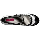 Hvid Lakl�der 7,5 cm JENNA-06 store st�rrelser pumps sko