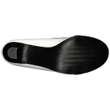 Hvid Laklder 7,5 cm JENNA-06 store strrelser pumps sko