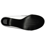 Hvid Lakl�der 7,5 cm JENNA-06 store st�rrelser pumps sko