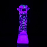 Hvid Neon 11,5 cm SHAKER-70 cyberpunk plateaustvler