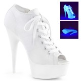 Hvid Neon 15 cm DELIGHT-600SK-01 canvas sneakers med høje hæle