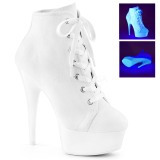 Hvid Neon 15 cm DELIGHT-600SK-02 canvas sneakers med høje hæle