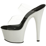 Hvid Neon 18 cm ADORE-702UV Plateau H�je Slip in Mules