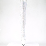 Hvid Pailletter 20 cm ADORE-3020 hjhlede overknee stvler - pole dance stvler