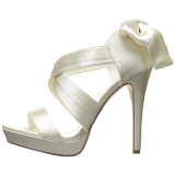 Hvid Satin 12 cm LUMINA-29 højhælede sandaler til kvinder
