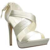 Hvid Satin 12 cm LUMINA-29 højhælede sandaler til kvinder