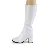 Hvid Vegan 7,5 cm GOGO-300-2 højhælede støvler med blokhæl