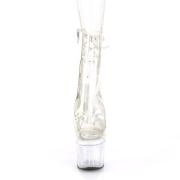 Hvid gennemsigtig 18 cm ADORE-1018C-2 h�jh�lede ankelst�vler - pole danseskoene